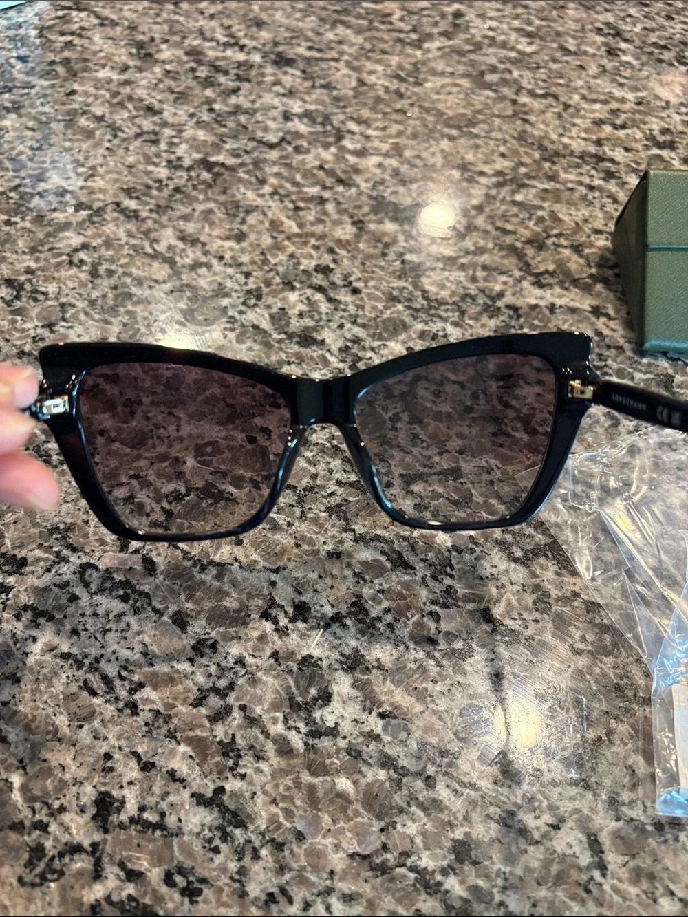 NWT Longchamp Cat Eye Women’s Black Sunglasses with Case